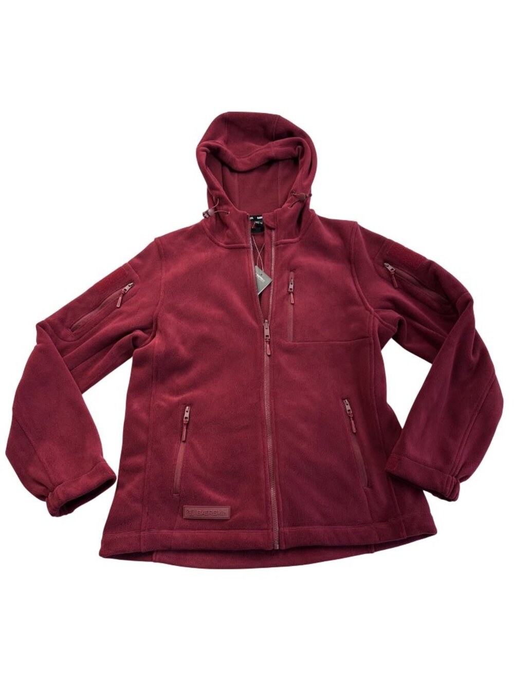 Baerskin TACTICAL HOODIE 4.0 Womens M Burgundy Full Zip Fleece Pockets NWT New